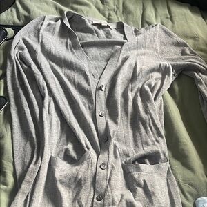 LOFT Heather Gray Thin Knit Sweater